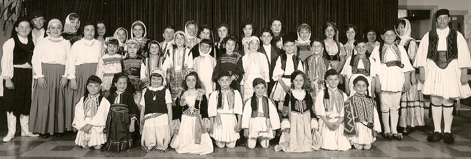 STUDENTS IN HISTORIC COSTUME. 1961.